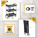 Olympia Tools 85-188 Pack-N-Roll Folding Collapsible Service Cart, Black, 50 Lb