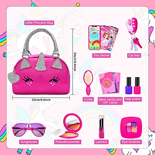 Unicorns Gifts for Girls Purse - Toddler Purse Set Pretend Play Makeup Toys