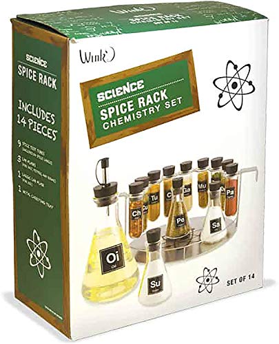 Wink Chemist's Spice Rack, 14 Piece Chemistry Spice Rack Set