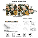 Vintage Large Floral Peel and Stick Wallpaper Removable Daisy Leaf Black