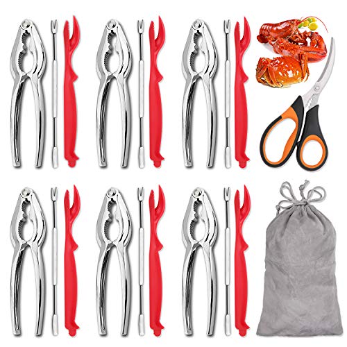 19-piece Seafood Tools Set Scissors & Storage Bag - Nut Cracker Set