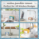 Sponge Holder for Kitchen Sink - Ceramic Porcelain Cup for Sponges -  White