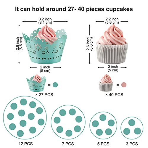 CECOLIC Acrylic Cupcake Stand 4 Tier Round Clear Cupcake Holder Display Stand Dessert Pastry Tower Stand for Wedding Birthday Bar Party Décor - 12 inches