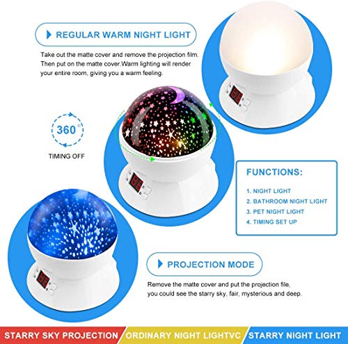 Star Projector Night Lights for Kids with Timer, Room Lights for Kids