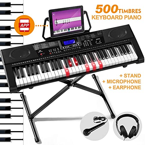 61 Key Piano Keyboard, Learning Keyboard Piano with Light Up Keys, Electric Piano