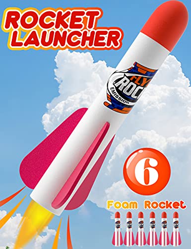 Toy Rocket Launcher for Kids, Upgrade 3 Continuous Shots Launcher Design