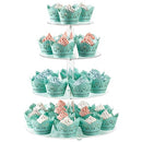CECOLIC Acrylic Cupcake Stand 4 Tier Round Clear Cupcake Holder Display Stand Dessert Pastry Tower Stand for Wedding Birthday Bar Party Décor - 12 inches