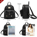 Girls Bowknot Cute Leather Backpack Mini Backpack Purse for Women