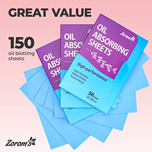 High-Performance Oil Blotting Sheets for Face - 3 pack (150 sheets) - Makeup Friendly