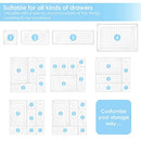 25 PCS Clear Plastic Drawer Organizers Set, 4-Size Versatile