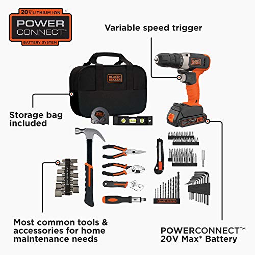 20V Max* Powerconnect Cordless Drill Kit + 100 Pc. Kit