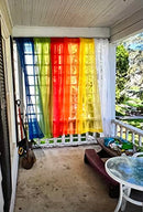 6 Piece Rainbow Sheer Window Panel Colorful Backdrop Bright Curtains Set for Playroom,