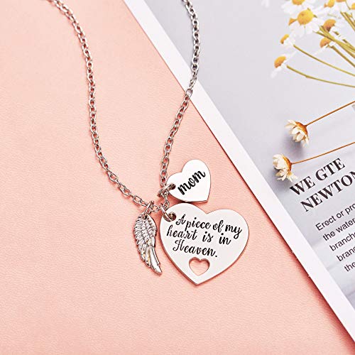 Mom Memorial Necklace A Piece of My Heart is in Heaven