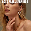 36 Pairs Gold Earrings Set for Women Girls, Fashion Pearl Chain Link Stud Drop Dangle