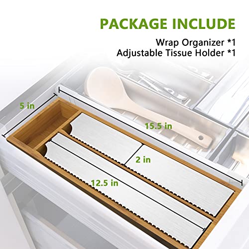 Foil and Plastic Wrap Organizer and Toilet Paper Holder(Adjustable)