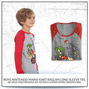 Nintendo Boys Super Mario Kart Long Sleeve Graphic Tee Shirt Top (14/16, Grey/Red)