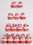 YestBuy 4 Tier Acrylic Cupcake Stand, Premium Cupcake Holder, Acrylic Cupcake Tower Display Cady Bar Party Décor – Display for Pastry(4.7" Between 2 Layers)…