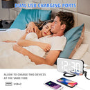 Digital Alarm Clock,6.5 Inch LED Electronic Clocks,with 2 USB Charging Ports,Snooze