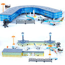 Cp-Tree International Airport Assembled Toy 8 Planes 8 Vehicles 200 Pieces Aircraft Model Playset Simulated Scene