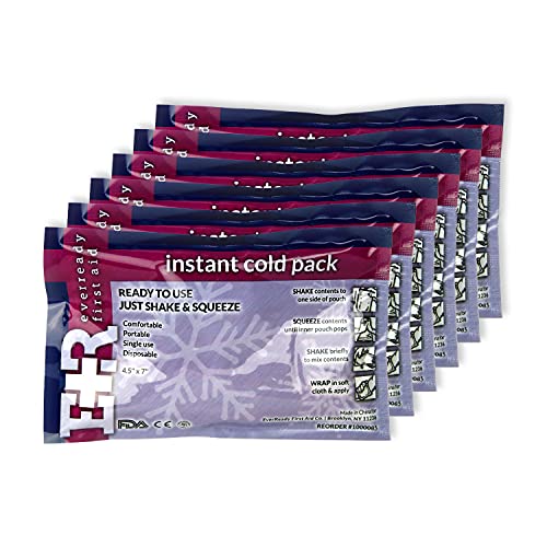 Disposable Cold Compress Therapy Instant Ice Pack for Injuries 4.5" x 7" - 6 Pack