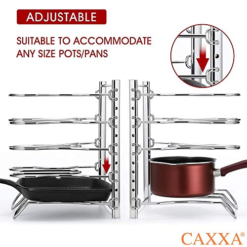 Heavy Duty Pan Rack, Pot Lid Rack, Kitchen Cabinet Pantry Cookware Organizer Rack