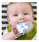 Nuby Soothing Teething Mitten with Hygienic Travel Bag, Grey, 1 Count