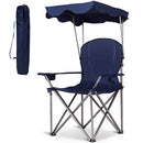 Portable Folding Beach Canopy Chair with Cup Holders - Blue