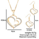 Necklace Earring Set Fashion Luxury Crystal Charm Goldplated Silver Heart