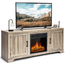58" Fireplace TV Stand Storage Cabinet Console w/ 18" 1500W Electric Fireplace