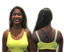 Sports Bra Top for Fitness Push Up Cross Straps Yoga Running Gym  Active Wear