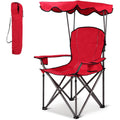 Portable Folding Beach Canopy Chair with Cup Holders - Blue