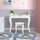 Kids Princess Makeup Dressing Play Table Set with Mirror