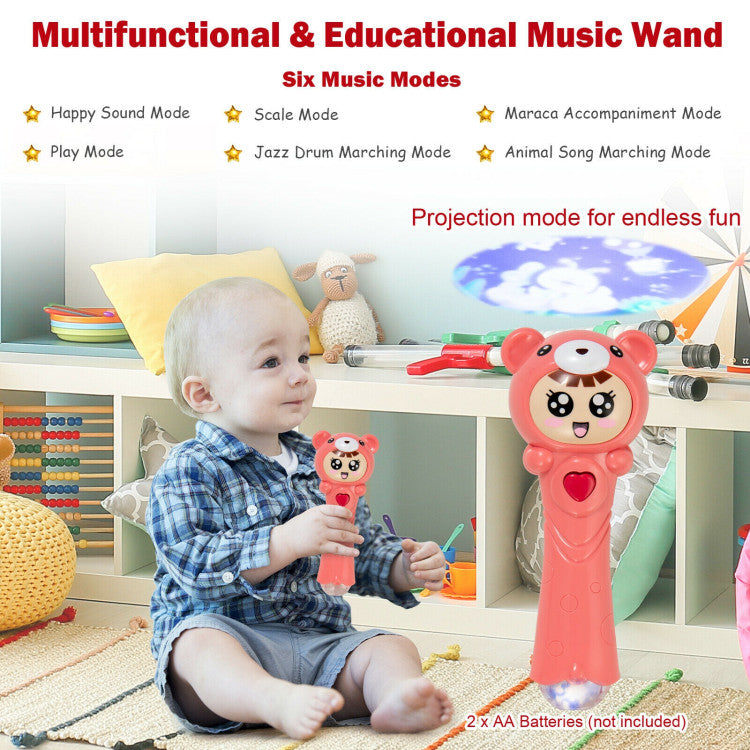 Baby Walker Sit-to-Stand Learning Walker with Projection Music Wand