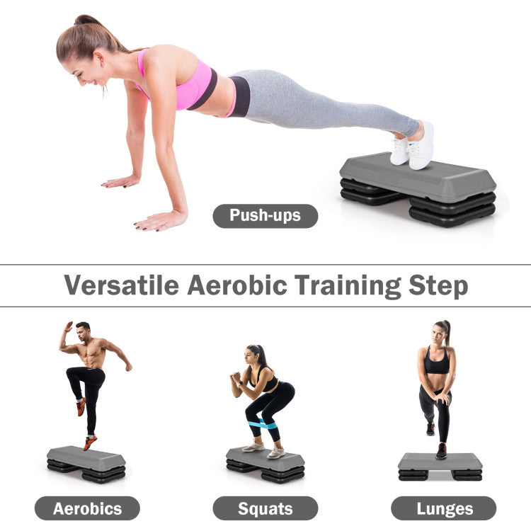 29 Inch Adjustable Workout Fitness Aerobic Stepper Exercise Platform