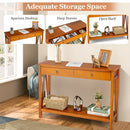 Console Table with Drawer Storage Shelf for Entryway Hallway - Natural