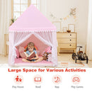 Kids Play Tent Large Playhouse Children Play Castle Fairy Tent Gift with Mat (pink)