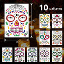 Halloween Makeup Tattoos for Adults, 10 Sheets Floral Rose Party Costume Stickers