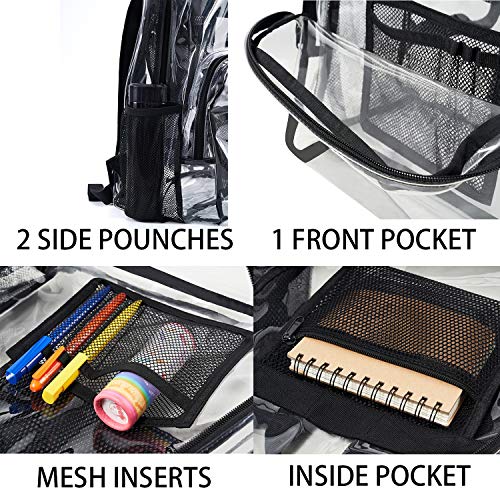 Clear Backpack Heavy Duty PVC Transparent Backpack with Reinforced Strap Stitches