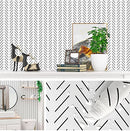 Black and White Peel and Stick Wallpaper Herringbone Contact Paper