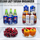 2 Pack Round Plastic Clear Rotating Turntable Organization & Storage Container Bins