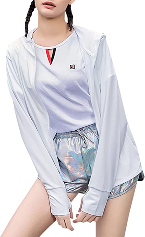 Women's UPF 50+ UV Sun Protection Clothing Zip Up Lightweight Hoodie Sun Shirt Hiking Outdoor Performance Jackets