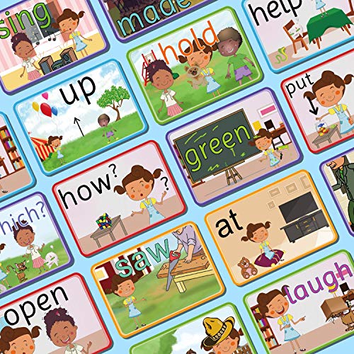 Sight Words Flash Cards with Pictures,Motions&Sentences, 220 Dolch Sight Words