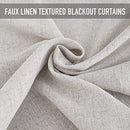 Linen Blackout Curtains 96 Inch Long 2 Panels Set, Clip Rings/Rod Pocket Blackout Curtains