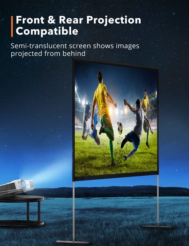 100 inch Freestanding Projection Screen, Portable Front & Rear Projection Screen