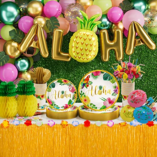 Hawaiian Luau Birthday Party Decorations 329PCS Tropical Aloha Party Supplies
