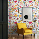 Colorful Brushstrokes Wallpaper. Ecological Paper (No Solvent). Easy to Apply/Remove