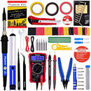 Soldering Iron 60W Adjustable Temperature, Digital Multimeter, 5pcs Soldering Tips