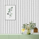 Black and White Peel and Stick Wallpaper Modern Herringbone Contact Paper