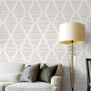 Modern Stripe Peel and Stick Wallpaper Beige and White Contact Paper