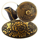6-piece Japanese Cast Iron Pot Tea Set with Trivet, Golden Peony (40 oz)